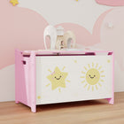 Qaba Kids Storage Chest with Lid - Pink-Great for use in different spaces
