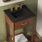 Modway Zaire 18" Bathroom Vanity - Walnut/Black-Tapered Legs