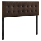 Modway Emily Stain-Resistant Performance Velvet Queen Size Headboard - Chocolate Brown-Stain-Resistant Performance Velvet