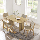 Modway Amistad 60" Wood Dining Table - Oak-Adjustable Non-Marking Foot Pads