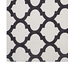 Modway Lida Moroccan Trellis Area Rug - 8 ft W x 10 ft L - Ivory/Charcoal-100% Polyester Microfiber
