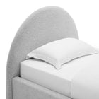 Modway Resort Upholstered Fabric Arched Round Twin Platform Bed - Heathered Weave Light Grey-Assembly Required
