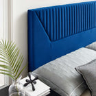 Modway Patience Channel Tufted Performance Velvet King/California King Headboard - Navy-Stain-Resistant Fabric