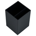 JAM Paper Plastic Pen Holder - Black-Size: 2 3/4" x 2 3/4” x 3 7/8" | Features two compartments for easy access and extra organization.