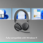 Logitech Zone 950 Premium Noise Canceling Headset with Hybrid ANC - Graphite-A Design Choice You Can Feel Good About: Designed for longer life with replaceable earpads and battery, made with 20% post-consumer recycled plastic and low-carbon aluminum