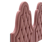 Modway Alexandria Tufted Performance Velvet Twin Platform Bed with Gold Metal Legs - Dusty Rose-Weight Capacity: 800 lb