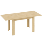 HOMCOM 55"-71" Rectangular Modern Extendable Dining Table for 6-8 - Natural Wood-Easily switches between six-seat and eight-seat for flexible dining needs