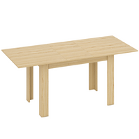 HOMCOM 55"-71" Rectangular Modern Extendable Dining Table for 6-8 - Natural Wood-Easily switches between six-seat and eight-seat for flexible dining needs