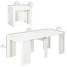 HOMCOM 23.6"-70.9" Rectangular Extendable Dining Table for 6-8 - White-These panels can be placed under the table when not in use