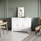 HOMCOM 45.3" L Sideboard Buffet Cabinet - White-Can be used as a display cabinet, sideboard, or hallway storage unit