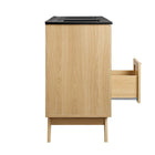 Modway Soma 48" Double Sink Bathroom Vanity - Oak/Black-8" Centerset Holes