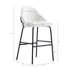 Manhattan Comfort Gracie 22" Modern Leatherette Upholstered Barstool - White and Black-Upholstered in Luxurious Leatherette with Fine Stitching 