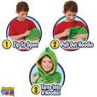 Huggle Pets Dinosaur Animal Hoodie Sweatshirt and Plush Toy-Pet Easily Folds Into the Hood to Transform Into A Hoodie