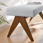 Modway Lyra 47" Fabric Upholstered Bench - Light Grey-Non-Marking Feet