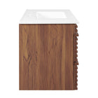 Modway Render 36" Wall-Mount Bathroom Vanity - Walnut/White-Ceramic Sink Basin