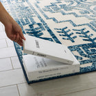 Modway Reflect Nyssa Distressed Geometric Southwestern Aztec Indoor/Outdoor Area Rug - 5 ft W x 8 ft L - Ivory/Blue-100% Polypropylene Sisal