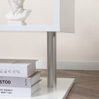 HOMCOM Square Side Table - White-Each Tier Height: 8.3" 