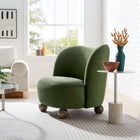 Modway Monroe Performance Velvet Accent Chair - Moss Green Walnut-Dense Foam Padding