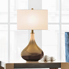 Hudson&Canal Mirabella 25.5" Tall Table Lamp with Fabric Shade - Ombre Brass Glass/White-Clean with a soft, dry cloth and no harsh chemicals or abrasive cleaning materials