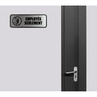 Cosco Employees Only Sign - Brushed Metal - 3" x 9" - Indoor Door/Wall Sign - French Text-The brushed metal finish provides a sleek, professional appearance suitable for offices and commercial environments