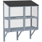 PawHut Catio Outdoor Cat Enclosure Window Box 39.4" L - Grey-Connects to your window, giving cats fresh air and sunshine safely