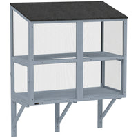 PawHut Catio Outdoor Cat Enclosure Window Box 39.4" L - Grey-Connects to your window, giving cats fresh air and sunshine safely