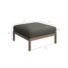 Modway Eleni Square Outdoor Teak Wood Ottoman - Weathered Grey Flint-Teak Wood Frame