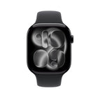 Apple Watch Series 11 - 46 mm - GPS - Jet Black Aluminium Case with Black Sport Band - M/L-Take an ECG anytime. Get notifications for a high and low heart rate, an irregular rhythm and possible sleep apnea. View overnight health metrics with the Vitals app6 and take readings of your blood oxygen