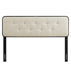 Modway Collins Tufted Fabric and Wood Queen Headboard - Black Beige-Dense Foam Padding