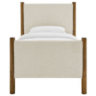 Modway Maven Twin Size Fabric Upholstered Platform Bed - Ivory Walnut-Wood Slat Support