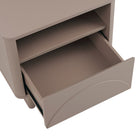 Manhattan Comfort Ella 19.7" Modern Nightstand - Mocha-Thick Rectangular 6.9 in. Sled Legs Offer Stability and a Unique, Modern Twist on a Classic Sled-Base