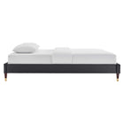 Modway Harlow Performance Velvet King Platform Bed Frame - Charcoal-Wood Slat Support System
