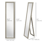 HOMCOM Full Length Mirror - 14.6" W x 61.8" H - Grey-Thick mirror for a gleaming and beautiful finish 