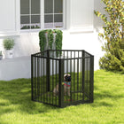 PawHut 5-Panel Dog Playpen with Door - 30" H-Easily assembled and portable for convenience