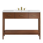 Modway Zaire 48" Single Sink Bathroom Vanity - Walnut/White-Assembly Required