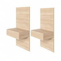 Nexera Milano Floating Nightstand Extension Panel - Natural Blonde Oak-Functional and stylish headboard panels with floating integrated nightstands: maximizes space in the bedroom while enhancing the bed's modern aesthetic