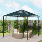 Outsunny 10' L x 10' W Square Gazebo Canopy Replacement UV Protected Top Cover - Grey-Hook and loop fastening is easy to install and remove