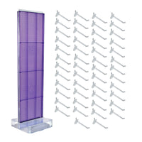 Azar Studio Base Pegboard Floor Stand - 60" x 17" - Purple-Includes a T-strip sign holder that can be attached to the top of the pegboard display