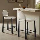 Modway Hayley Upholstered Fabric Counter Stools 2-Piece Set - Black/Cream-OEKO-TEX® STANDARD 100 Certified Upholstery