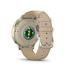 Garmin Venu 4 Smartwatch - 41 mm - Lunar Gold with Bone Silicone Band and Light Sand Leather Band-Everyday utility: A bright LED flashlight provides convenient illumination when you need it. Make and take phone calls from your wrist when your watch is paired to your smartphone. You can even control watch functions with voice commands — or use your smartphone’s voice assistant to respond to text messages and more