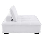 Modway Saunter Tufted Fabric Armless Chair - White-Sinuous Spring Support System