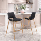 Zuo Desi Counter Stool - Black/Gold - Set of 2-Assembly required