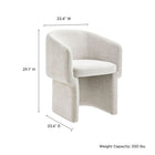 Modway Verity Barrel Back Chenille Dining Armchair - Ivory-Dense Foam Padding
