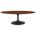 Modway Lippa 48" Oval Wood Coffee Table - Black Walnut-Modern Coffee Table