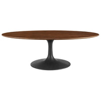 Modway Lippa 48" Oval Wood Coffee Table - Black Walnut-Modern Coffee Table