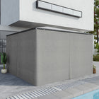Outsunny 10' L x 13' W Gazebo Curtains with Zipper Doors, Hooks/C-Rings for Patio, Only Curtains - Grey-Made of durable and high-quality polyester fabric   