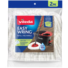 Vileda EasyWring Spin Mop Refill - White - 2 Pack-Deep cleaning microfibre removes over 99% of bacteria with water
