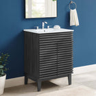 Modway Render 24" Bathroom Vanity - Charcoal/White-Adjustable Storage Shelf