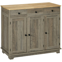 HOMCOM 39.8" L Sideboard Buffet Cabinet with Storage - Grey-Ample storage keeps your house organized and clean