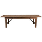 Flash Furniture HERCULES Series 9' x 40" Rectangular Antique Rustic Solid Pine Folding Farm Table-Legs Lock underneath top